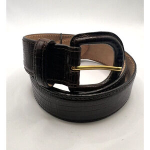 Banana Republic Wide Belt Brown Genuine Leather Wrapped Buckle Vtg M/I Italy 30